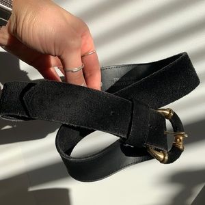 Black vintage leather belt